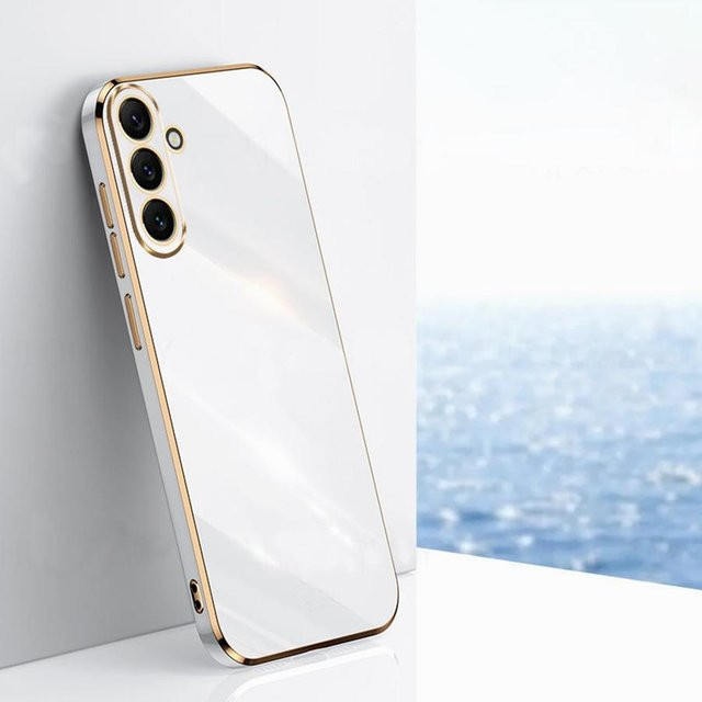 Luxus Silikonhülle mit quadratischer Abdeckung für Samsung Galaxy S24 S23 S25 S26 A15 A25 A35 A55 A13 A16 A06 A24 M34 5G A05S A17 A07 A26 A36 A56 A37 A57 in Weiß - Bild 1