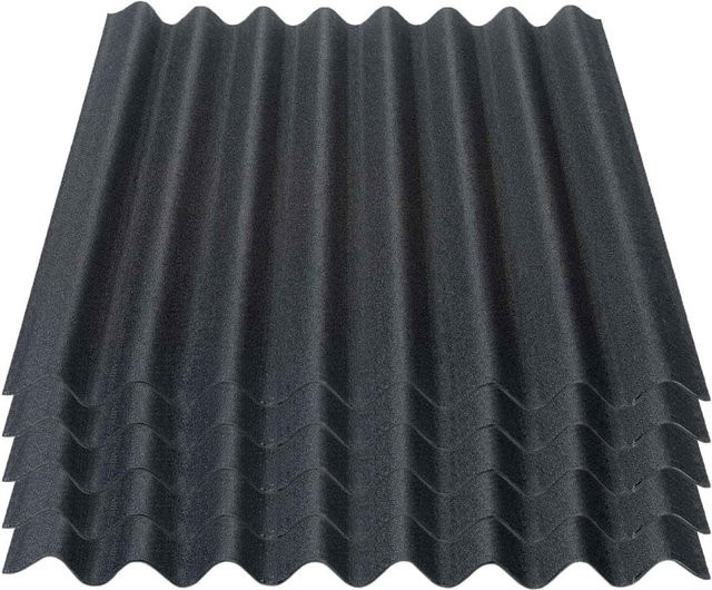 Onduline Easyline Bitumen-Dachplatte 5er Pack, Farbe: Schwarz, B/H/T: 100 x 76 x 2,6 cm, Profil 95/38 - Bild 1