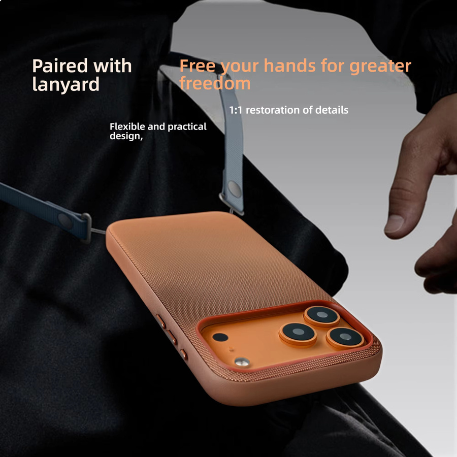 Apple Handyhülle für iPhone 17 Pro Max mit magnetischem gewebtem Riemen in Blau - Bild 3