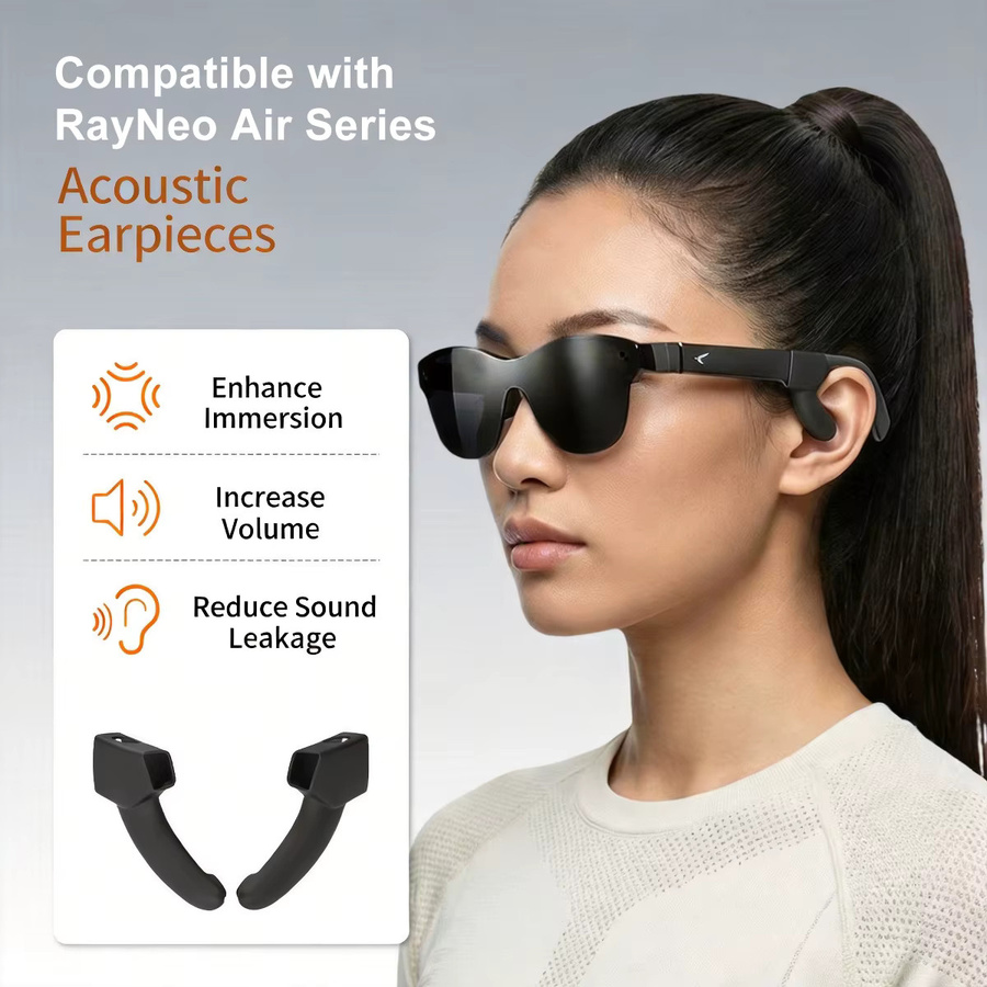 RayNeo Schallrohr aus weichem Silikon für Smart Glasses Air 4, Air 4Pro, Air 3S und Air 3S Pro in Schwarz - Bild 3