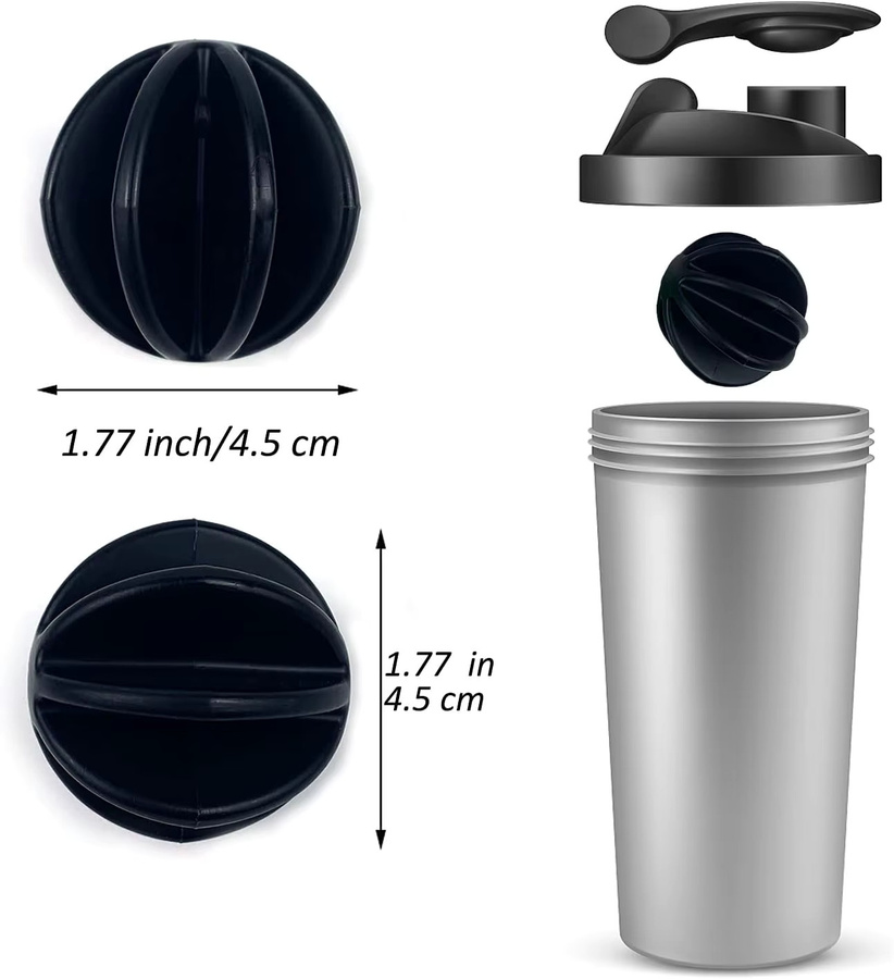 ETRSUNTECH Shaker-Kugeln aus Kunststoff, 4 Stück Ersatz-Mixerkugeln für Protein-Shaker und Trinkflaschen - Bild 2