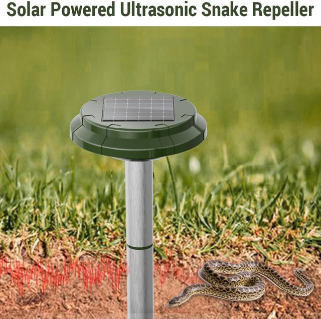 Shoemst Ultraschall-Maulwurfschreck mit Solarbetrieb und 360 Grad Abwehr, wasserdichtes Schlangenabwehrgerät für Rasen und Garten, grün - Bild 1