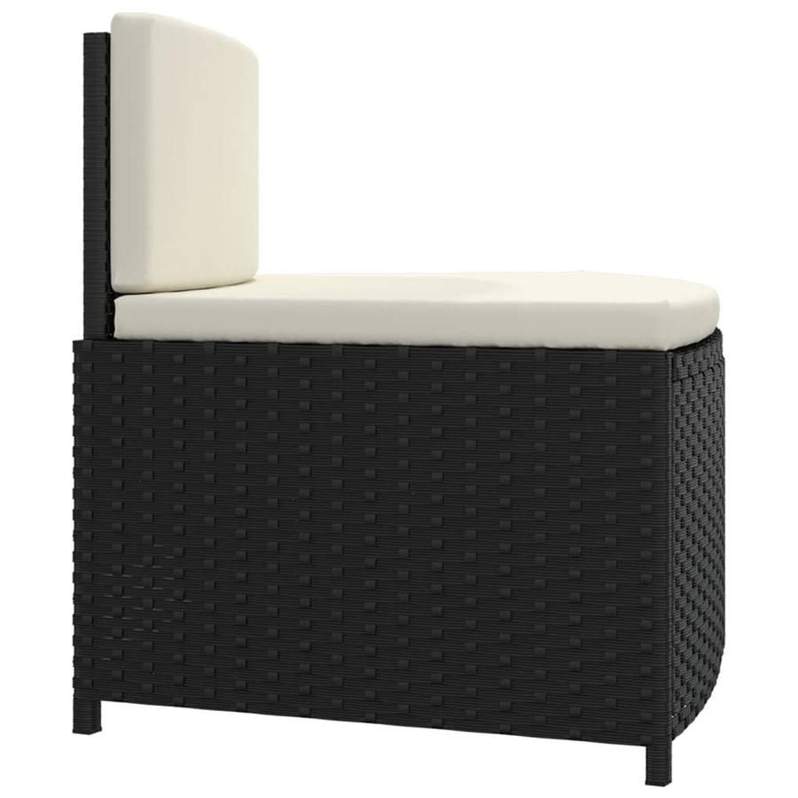 vidaXL Whirlpool-Bänke mit Auflagen, 2er-Set, Schwarz, Polyrattan - Bild 3