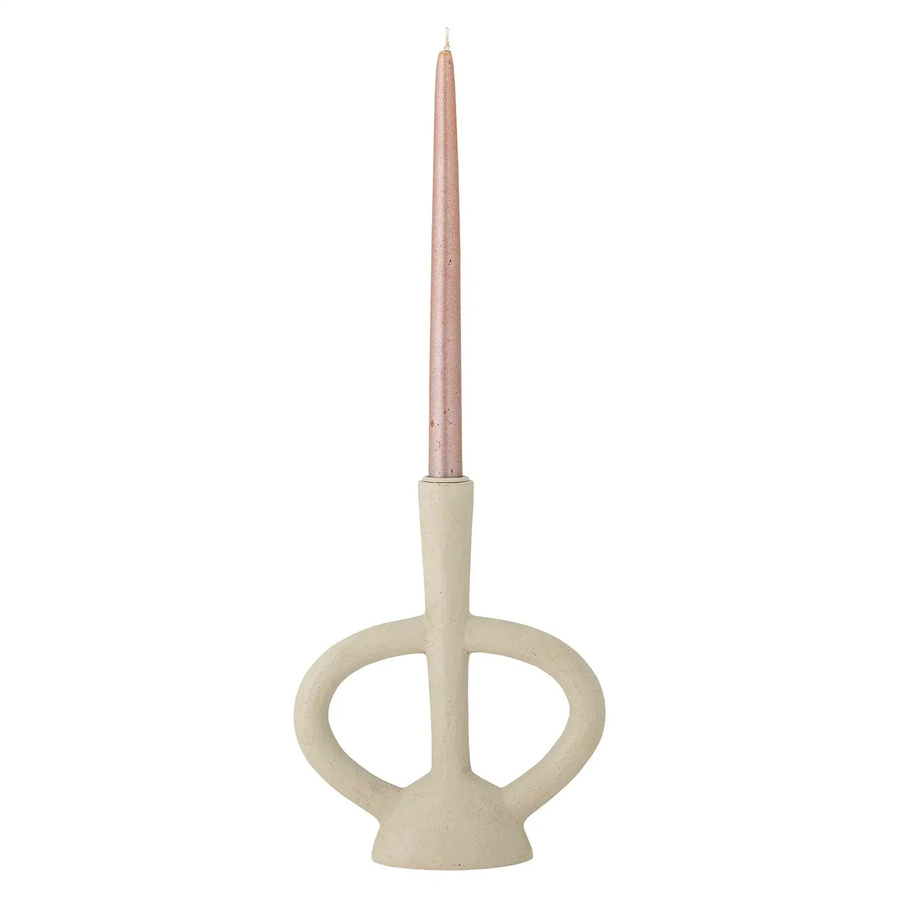 Bloomingville Kerzenhalter Ramina aus Polyresin in Weiß, Höhe: 21 cm - Bild 1
