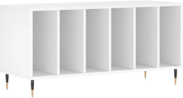 vidaXL Plattenschrank Weiß aus Holzwerkstoff und Eisen B/T/H: 100 x 38 x 48 cm - Bild 1