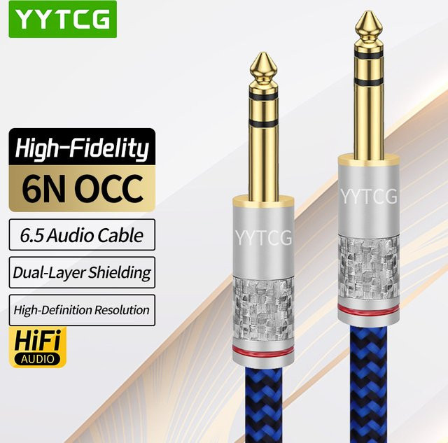 YYTCG Symmetrisches TRS-Audiokabel mit 6,35 mm Klinkensteckern für E-Gitarren, Mikrofone und Mischpulte - Bild 1