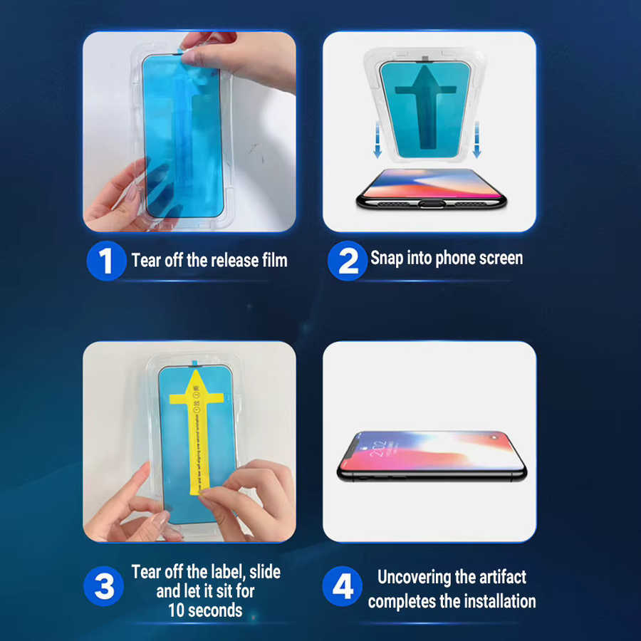 TUNEDEE Displayschutz aus gehärtetem Glas für iPhone 11 12 13 14 15 16 17 Pro Max Air SE Mini XR transparent - Bild 5