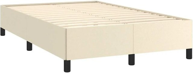 vidaXL Bettgestell aus Kunstleder in Beige ohne Matratze B/T/H: 120 x 193 x 33,5 cm - Bild 1