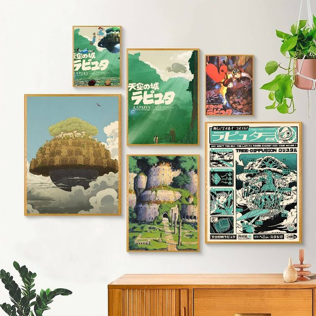 Selbstklebende Wandkunst Laputa Castle HD Wanddekoration in Mehrfarbig - Bild 1