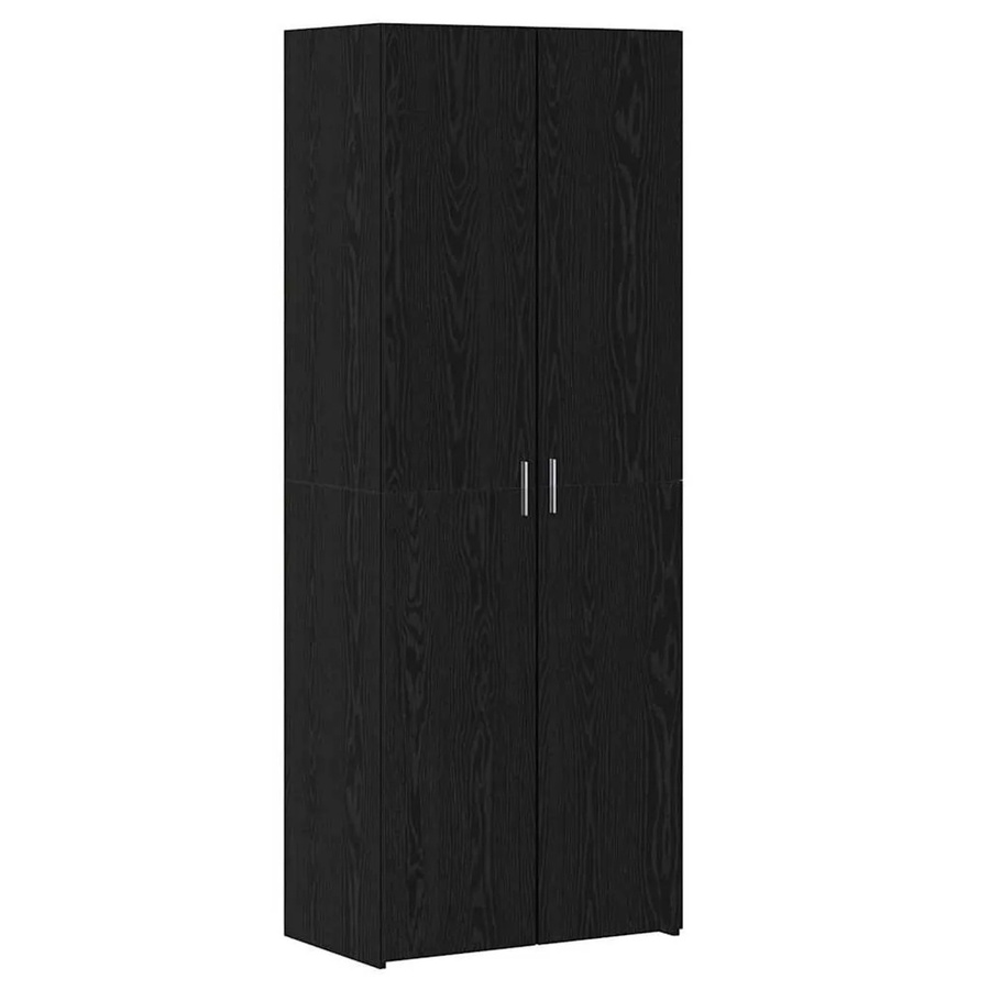 vidaXL Highboard in Schwarz und Eichen-Optik aus Holzwerkstoff, B/T/H: 70 x 42,5 x 185 cm - Bild 2