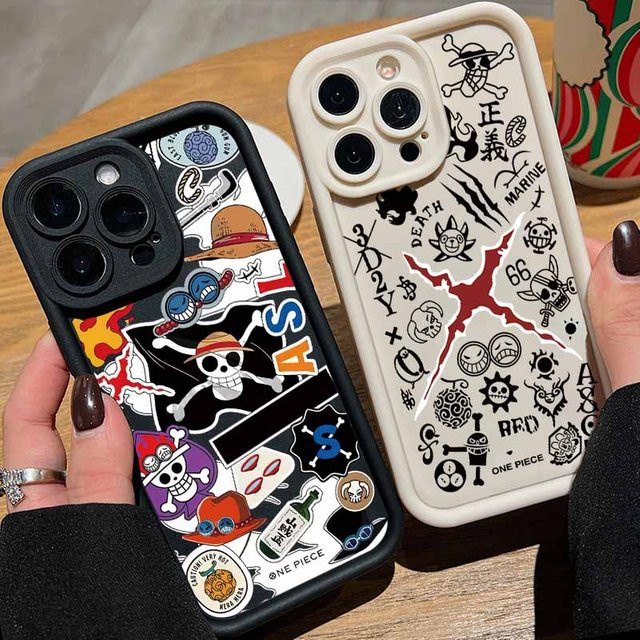 Anime One Piece Handyhülle aus weichem Silikon im Augen-Leiter-Design für Apple iPhone 17 16 15 14 13 12 11 Pro Max Multicolor - Bild 1