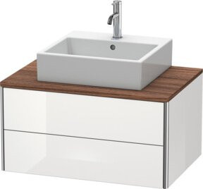 Duravit Waschtischunterschrank XSquare wandhängend in Weiss Hochglanz mit 2 Schubladen, B: 80 cm, T: 54,8 cm, H: 40 cm - Bild 1