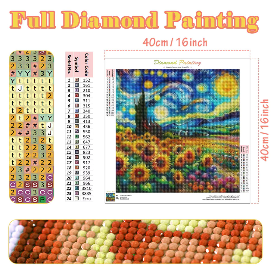 RUOPOTY DIY Diamantmalerei Sternenhimmel Landschaft als Kreuzstich-Stickerei in Multicolour - Bild 2