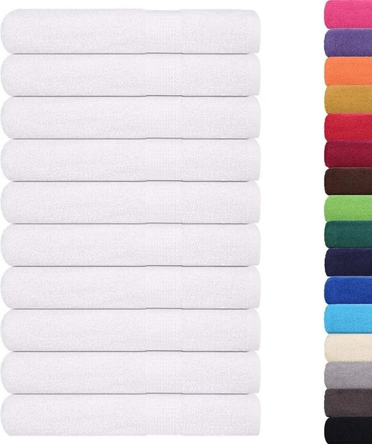vidaXL Handtuch-Set 10 Stück aus 100% Baumwolle in Weiß, 360 g/m², B/H: 100 x 200 cm - Bild 1