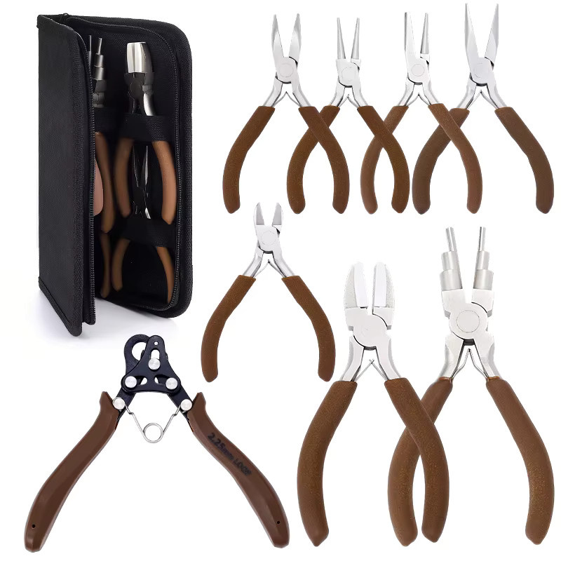 QIAO 8-teiliges professionelles Zangen-Set für Schmuckherstellung und DIY-Handwerk in Silber - Bild 2
