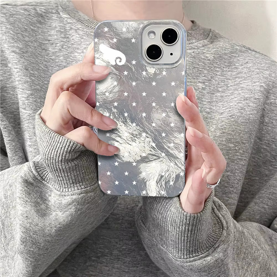 Transparente TPU-Schutzhülle mit Polka-Dot-Sternen für Apple iPhone Modelle - Bild 2