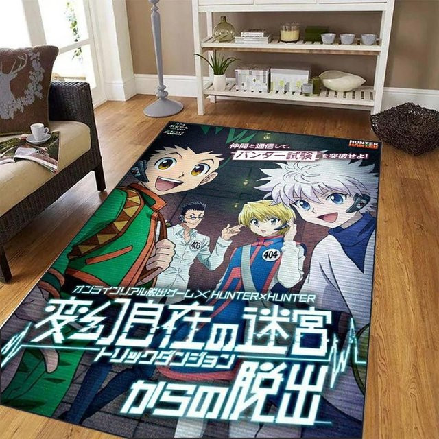 Japanischer Anime Teppich Hunter X Hunter Gon und Killua, weiche Fußmatte aus Polyester für Wohnzimmer, Schlafzimmer oder Flur, B/B: 60 x 40 cm, Multicolour - Bild 1