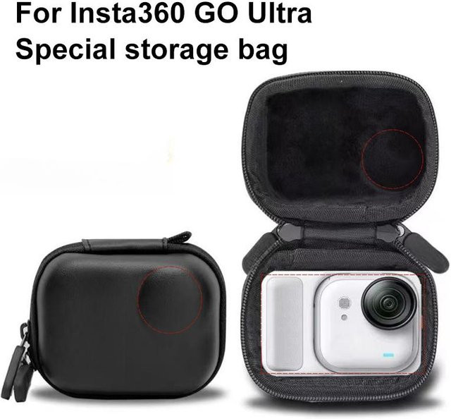 PULUZ Mini-EVA-Aufbewahrungskoffer für Insta360 GO Ultra, sturzsichere und stoßfeste Schutzhülle mit Karabiner, Schwarz - Bild 1