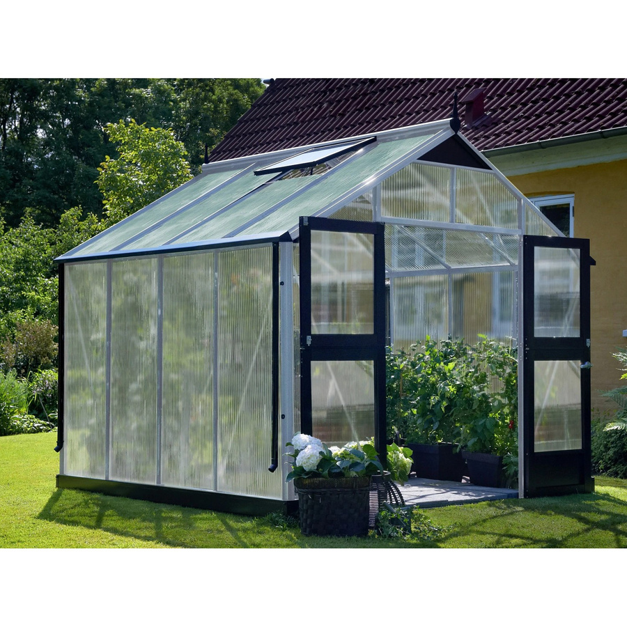 Juliana Gewächshaus Premium 8 aus Aluminium mit transparentem Polycarbonat und Satteldach - Bild 2