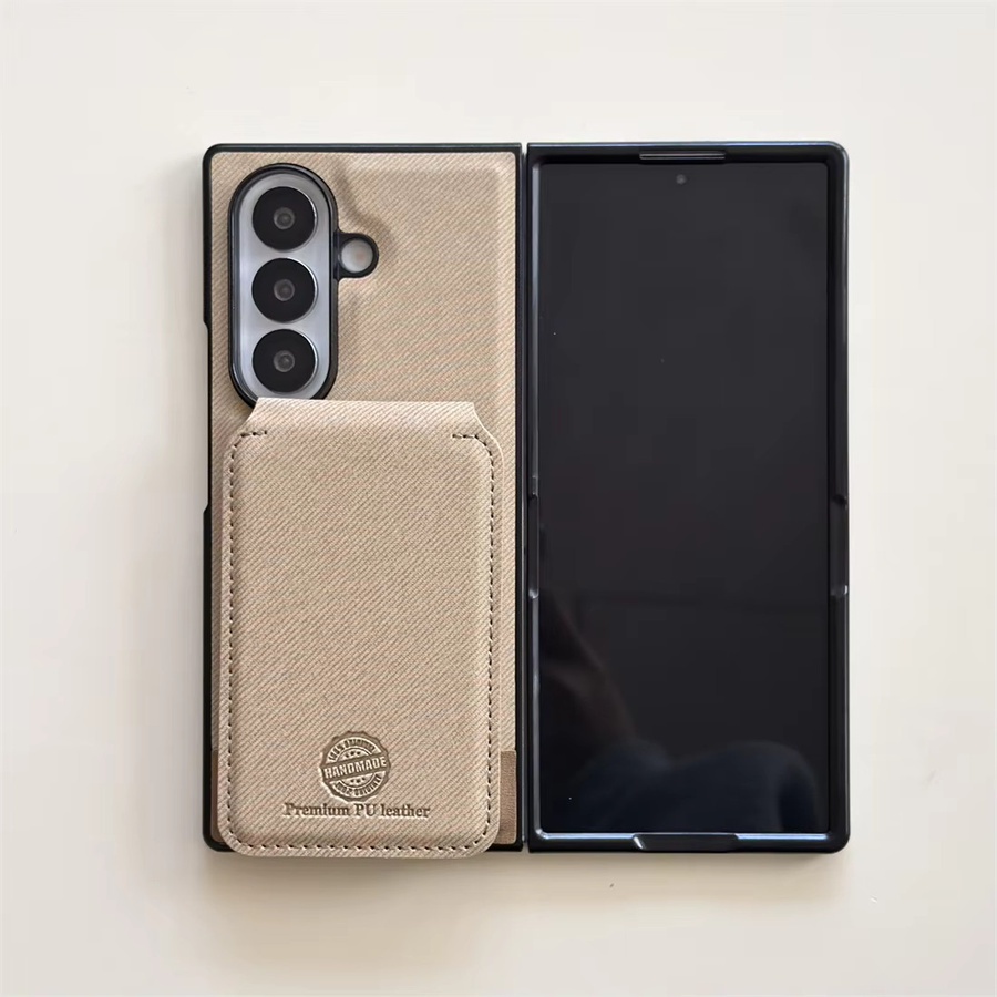 2-in-1 Magnetische Leder-Handyhülle mit Geldbörsenfunktion für Samsung Galaxy Fold 7 6 5 4 3 in Aprikose - Bild 3