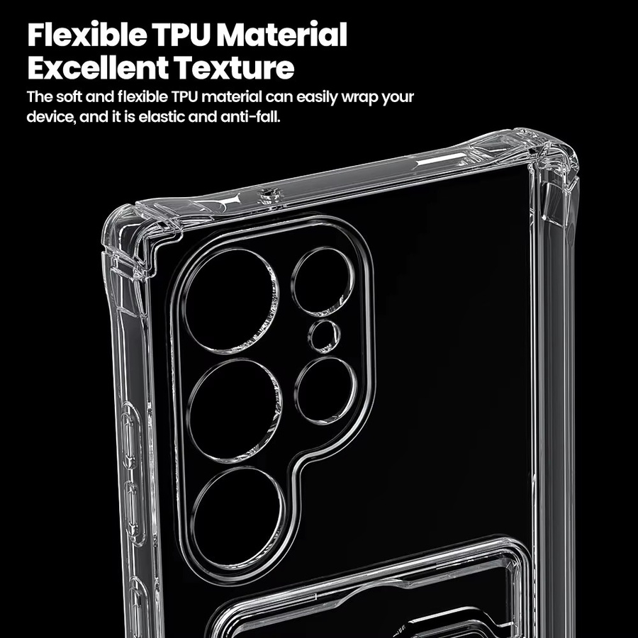 Toocki Transparente Silikon Handyhülle mit Taschenhalter für Samsung Galaxy S24 S23 S22 S21 Plus Ultra - Bild 3