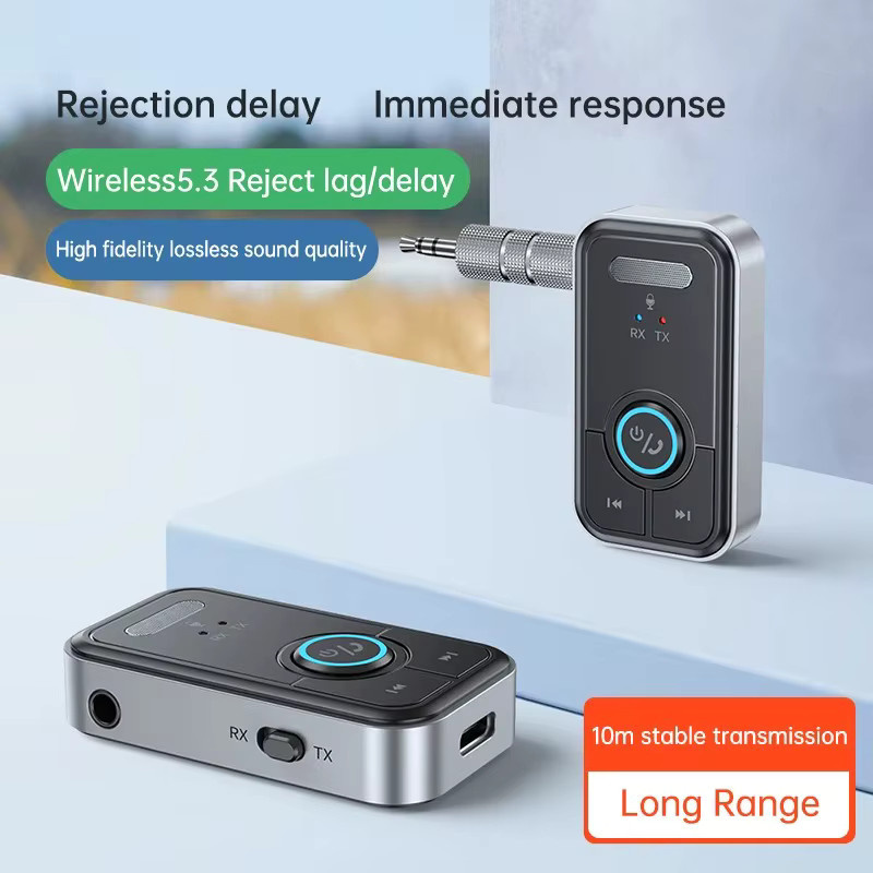 Kebidumei Bluetooth 5.3 Sender und Empfänger Adapter mit 3,5 mm Klinkenanschluss für Auto, Kopfhörer und Lautsprecher - Bild 2