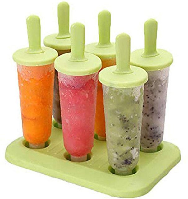 SEEQS Eiscreme-Form aus Kunststoff in Grün für DIY Eis am Stiel mit Stielen - Bild 1