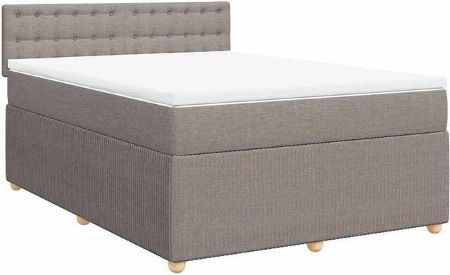 vidaXL Boxspringbett mit Matratze Hybrid-Design in Taupe, B/T: 160 x 200 cm - Bild 1