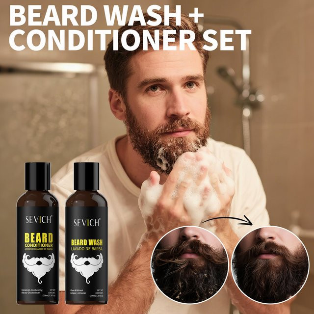 Sevich Bartpflege-Set für Herren, Bartreinigungsshampoo, Conditioner - Bild 1