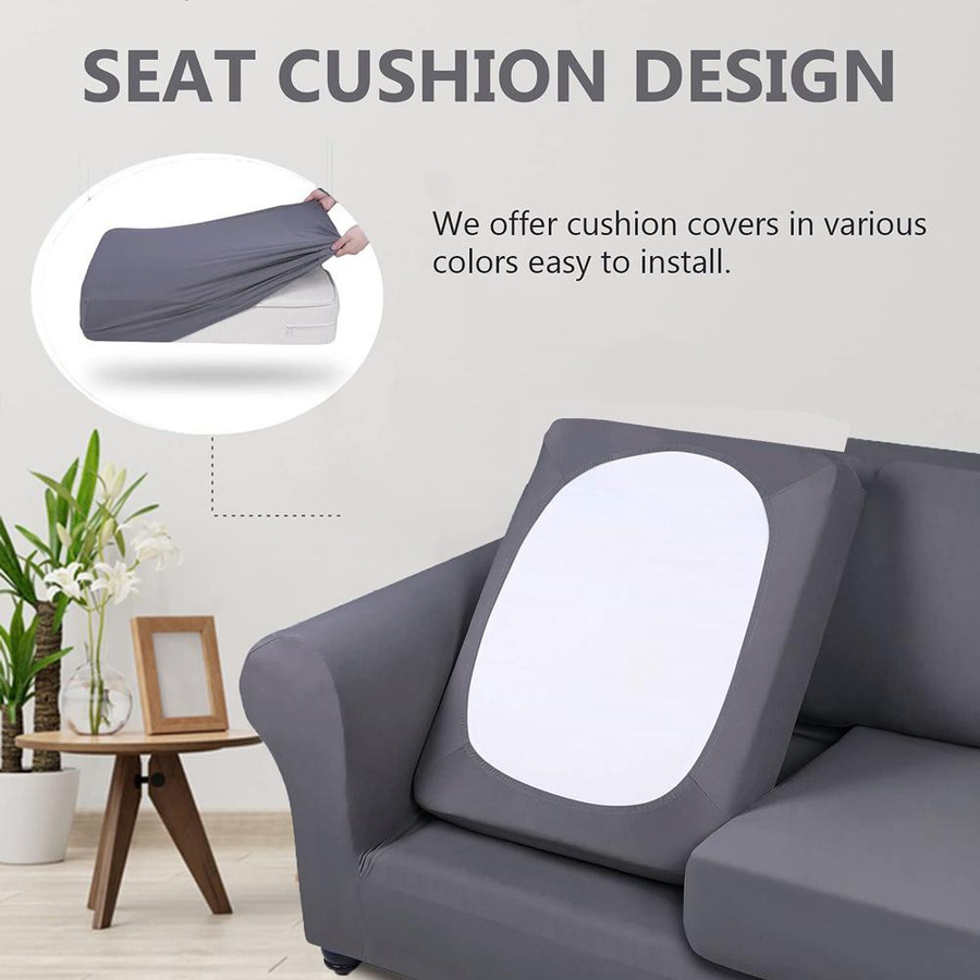 BRHUIXUE Stretch-Sofa-Schonbezüge aus Polyester in Orange, elastische und rutschfeste Sitzkissenbezüge für dein Sofa, waschbar - Bild 2