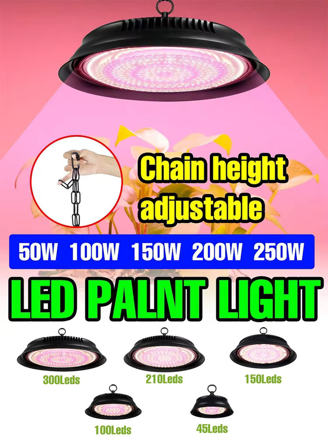 250 W LED Pflanzenlampe mit Vollspektrum für Gewächshaus, Hydrokultur und Zelt, Schwarz - Bild 4