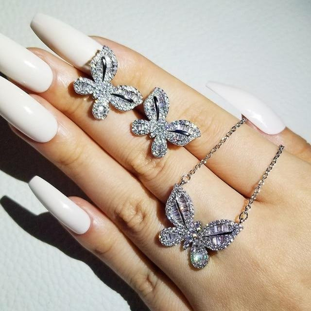 YIRAN Jewelry Schmetterling Schmuck, 925 Silber, Zirkonia, Damen - Bild 1
