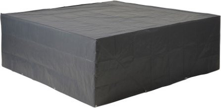 Schutzhülle für Loungemöbel in Schwarz aus Polyethylen (HDPE) mit Befestigungsbändern, B/T/H: 250 x 250 x 70 cm - Bild 1