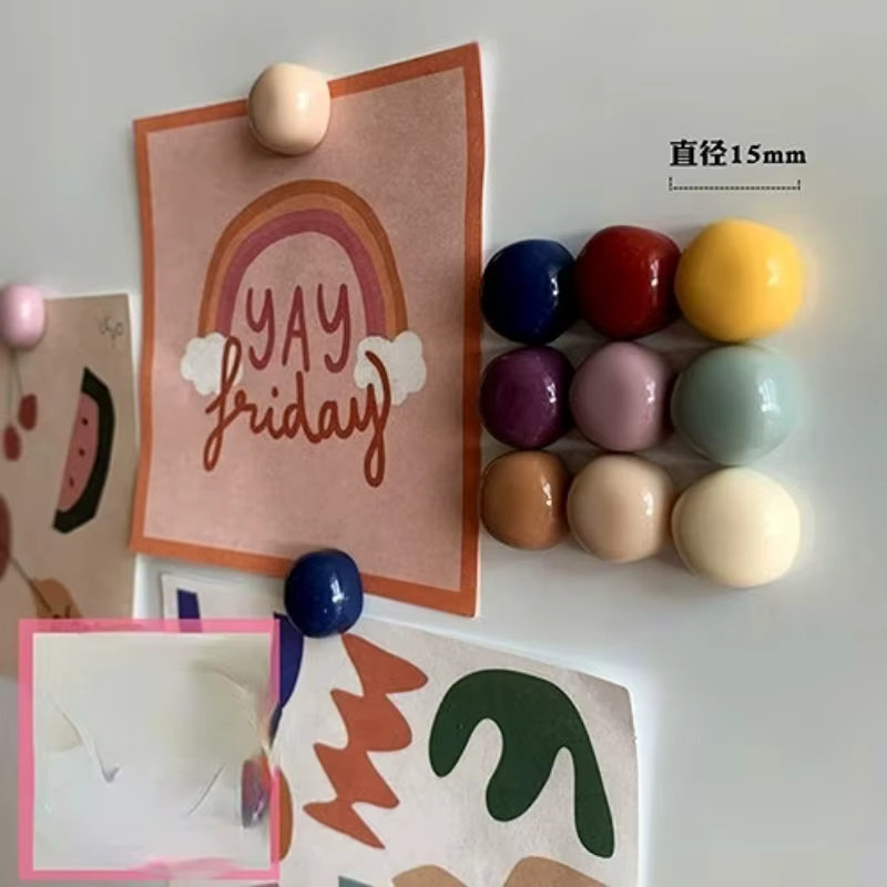 10 Stück bunte Kühlschrankmagnete von Mo Landi aus Kunstharz, kreisförmig und dekorativ in abstrakten Farben - Bild 2