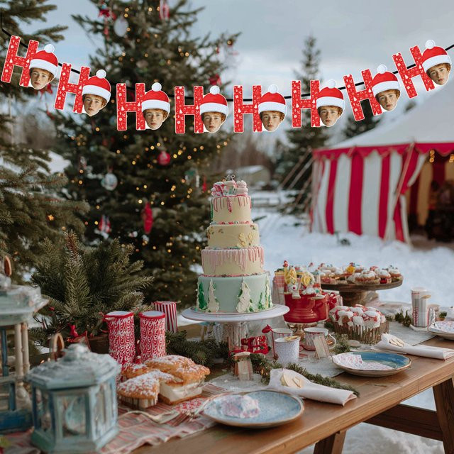 WEIGAO Personalisierte Weihnachtsbanner mit Weihnachtsmütze-Design als festliche Hintergrunddekoration - Bild 1