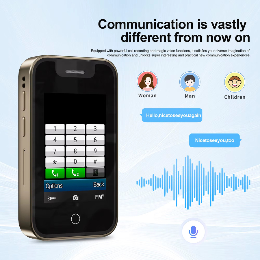 SERVO BM16 PRO Mini-Mobiltelefon in Schwarz mit 2,4 Zoll Touchscreen, Bluetooth, Dual-SIM und Rekorder - Bild 4