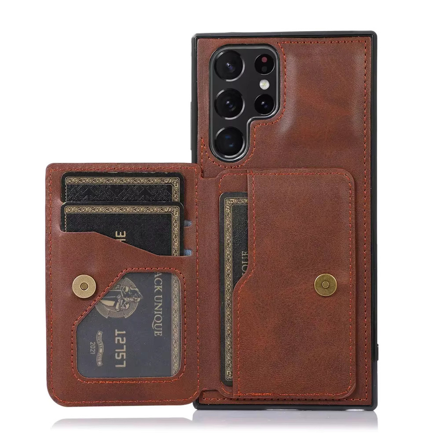 Magnetische Flip Brieftasche Handyhülle aus Leder für Samsung Galaxy S24 S23 S22 Plus A54 A53 A34 A33 A25 A24 A15 5G in Schwarz - Bild 1