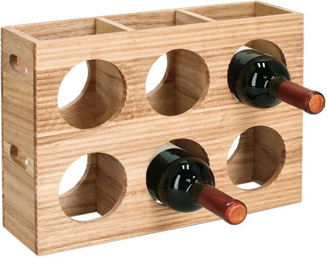 Zeller Weinregal Stripes aus Hartholz in Natur, Braun, B/H/T: 10,5 x 27 x 38 cm - Bild 1