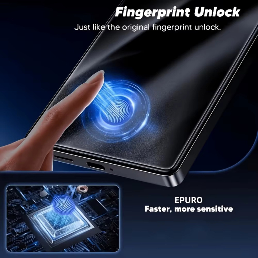 NNBILI 3er-Pack HD-Displayschutzfolien mit schwarzem Rand für Samsung Galaxy S26 S25 S24 S23 S22 S21 Ultra und Plus Modelle, unterstützt Fingerabdruck-Entsperrung, Schwarz/Transparent - Bild 2