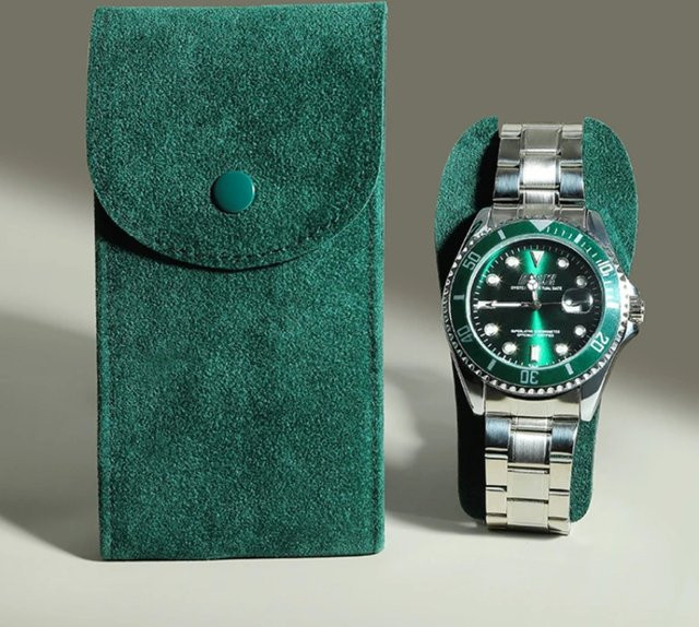 FancyWrist Uhren-Aufbewahrungstasche, Flanell, Blau und Schwarz, Unisex - Bild 1