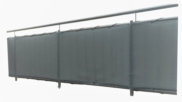 Peddy Shield Balkonverkleidung aus Polyester in Silbergrau inklusive Kabelbinder, Breite: 90 cm, Höhe: 500 cm - Bild 1