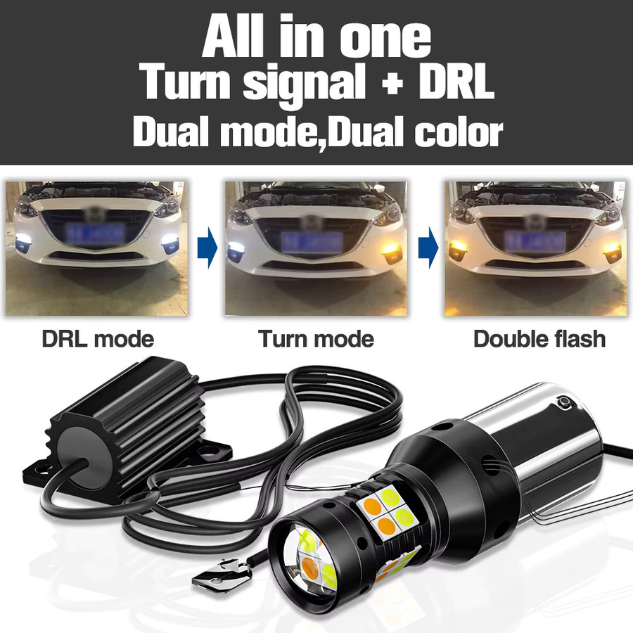 LECIBUBI LED Dual Modus Blinker und Tagfahrlicht DRL Set für Nissan Pulsar C13 2014-2019, Schwarz, 2 Stück - Bild 4