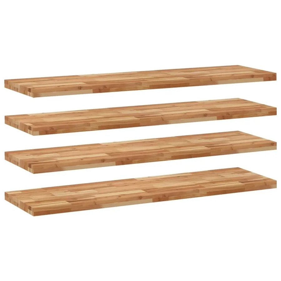 vidaXL Schweberegale Set 4 Stück aus Akazien-Massivholz, Ölbehandelt, Braun, B: 120 cm, T: 40 cm, H: 4 cm - Bild 2