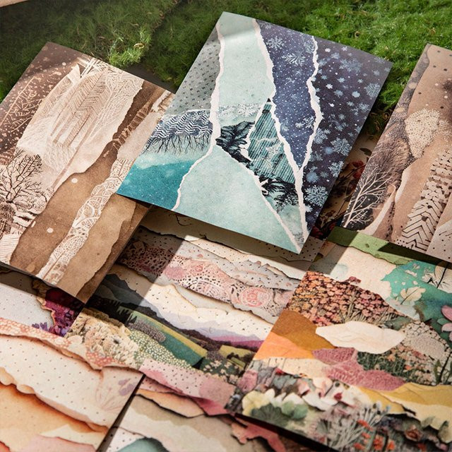 30 Stück Naturlandschaft Scrapbook-Papier in Multicolour für dein DIY-Album und Dekorationsarbeiten - Bild 1