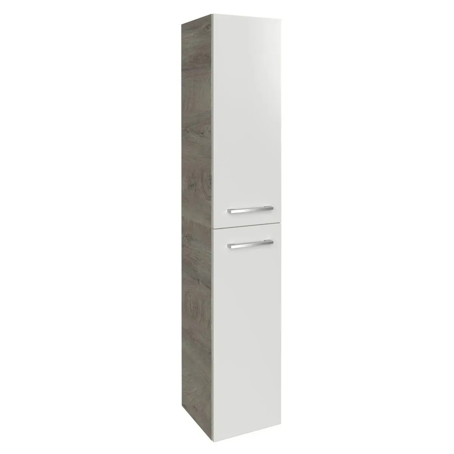 Fackelmann Bad-Hochschrank B.Style in Eiche-weiß Natur mit 2 Türen und Soft-Close-Funktion, B/T/H: 30 x 31,6 x 162 cm - Bild 2