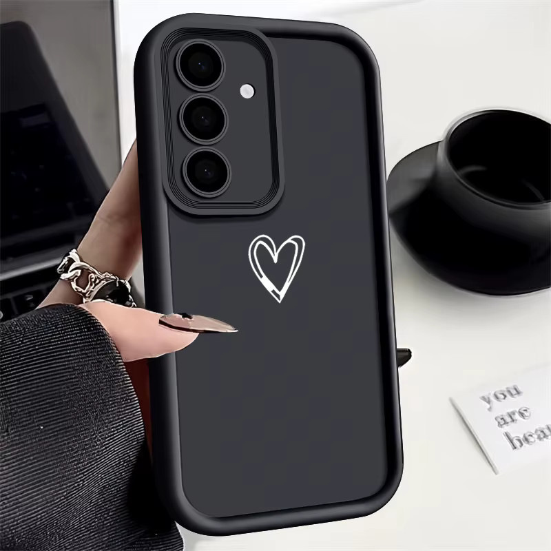 Simple Love TPU Handyhülle für Samsung Galaxy S26 S25 S24 S23 Ultra S22 Plus S25 FE A56 A55 A54 A37 A27 A17 A16 A15 A26 5G in Schwarz - Bild 3