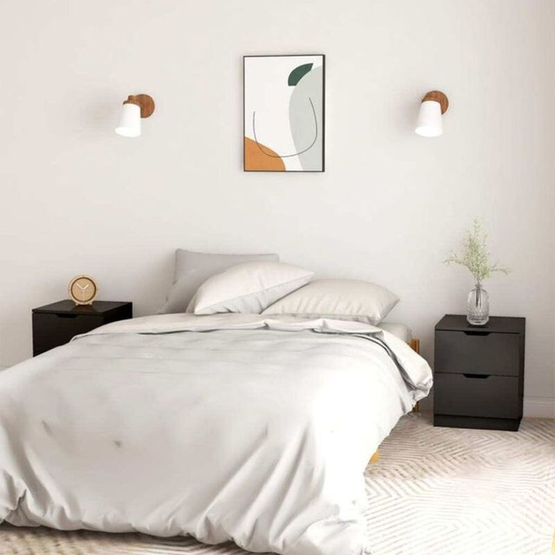 Set aus 2 Nachttischen von Vidaxl in Schwarz, modern und minimalistisch, B/T/H: 40 x 40 x 50 cm - Bild 1