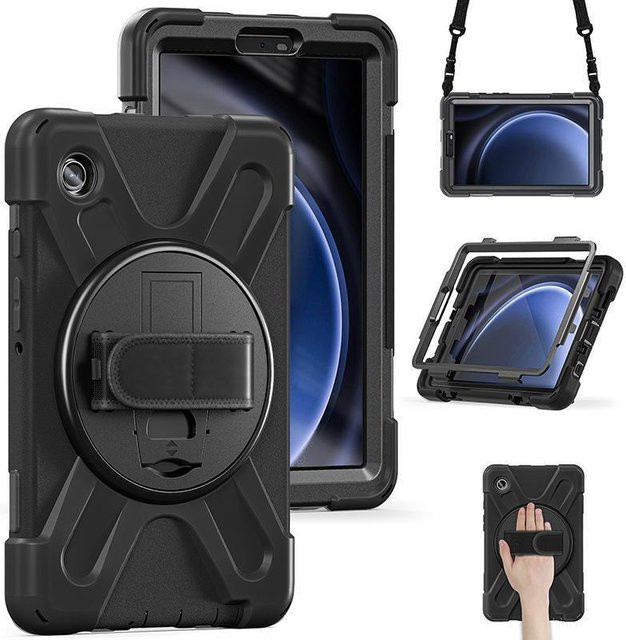 eSTUFF CHICAGO Rückseite Schutzhülle für Samsung Galaxy Tab A9+ mit Displayschutz, Schwarz - Bild 1