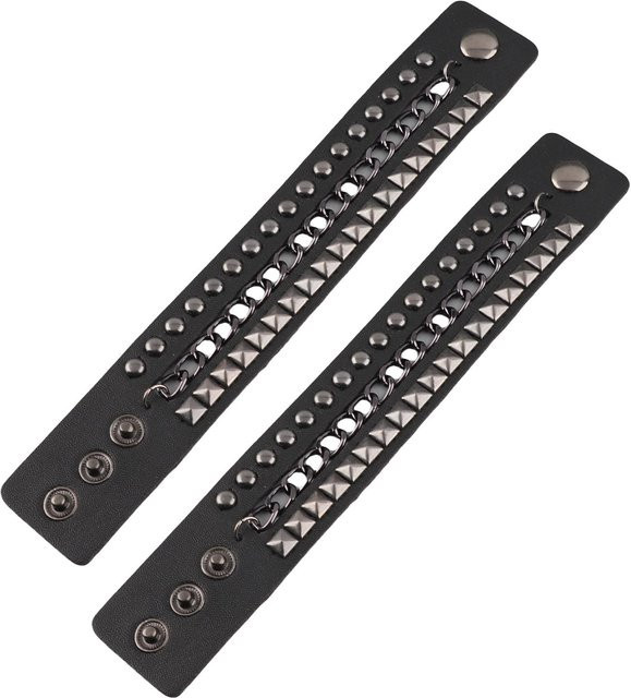 Armband, Kunstleder, Nieten, gray, Unisex - Bild 1