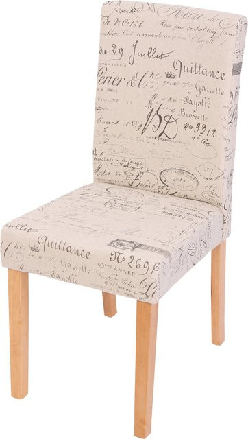 MCW Esszimmerstuhl Littau mit Schriftzug in Beige und hellen Beinen aus Stoff und Textil - Bild 1